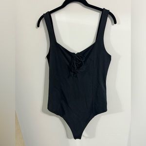 Abercrombie and Fitch lace up front bodysuit tank size Large